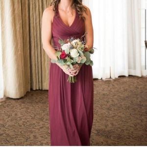 David's Bridal wine bridesmaid dress